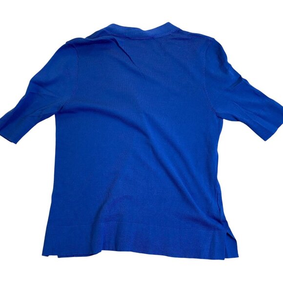 Ann Taylor Loft Women's Cardigan Sweater Top Medium Blue Short-Sleeve - Picture 2 of 7